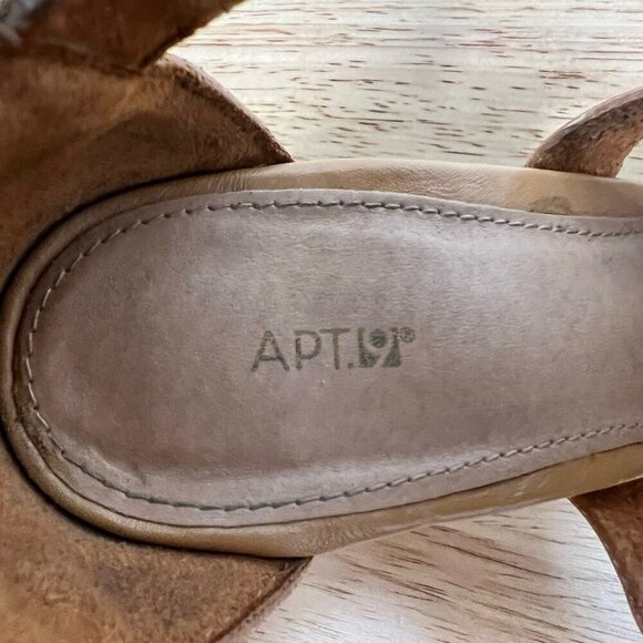Apt. 9 Womens Strappy Sandals Tan Open Toe High Heel Stacked Buckle 8.5 M - Picture 8 of 9